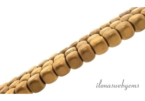 Hematite beads gold matte cube approx. 4mm