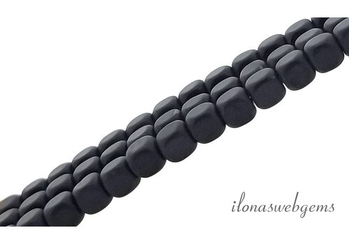 Hematite beads black matte cube approx. 3mm