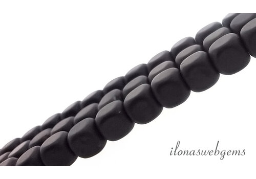 Hematite beads black matte cube approx. 4mm