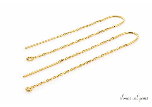 1 paar Premium gold plated doortrek oorbellen ca. 50mm