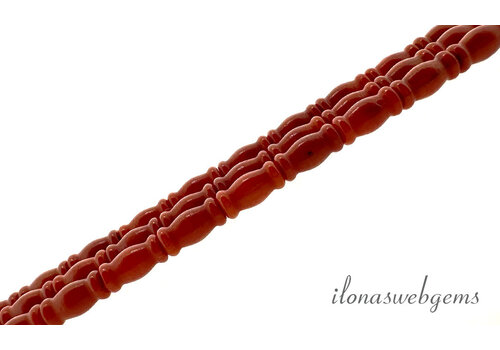 Coral bead barrel approx. 10x5mm