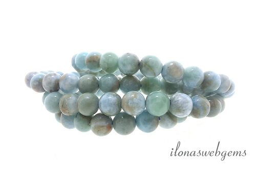 Larimar beads round approx. 4mm