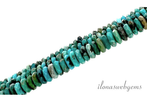 Turquoise beads roundel facet approx. 4x2.5mm