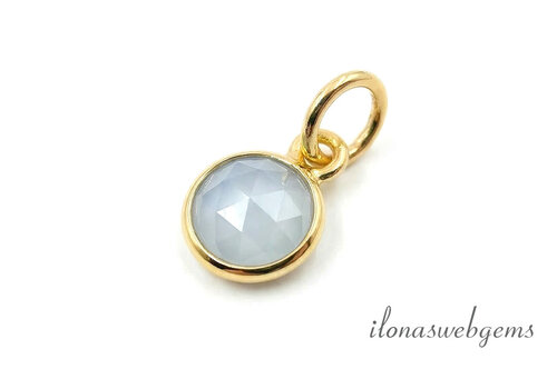 Vermeil-Anhänger mit facettiertem Chalcedon, ca. 6 mm