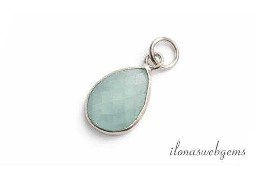 Sterling silver teardrop pendant with Chalcedony approx. 6mm