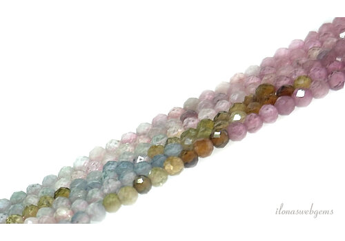 Toermalijn kralen facet ca. 2.5mm