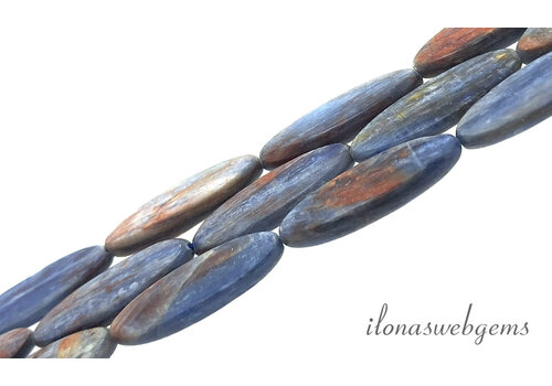 Kyanitperlen, oval, ca. 29 x 10 mm