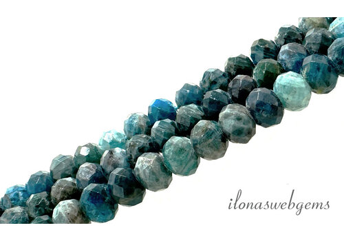 Apatite beads faceted roundel approx. 8x6mm