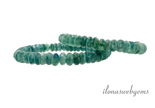 Aquamarijn armband facet disc ca. 8x4mm