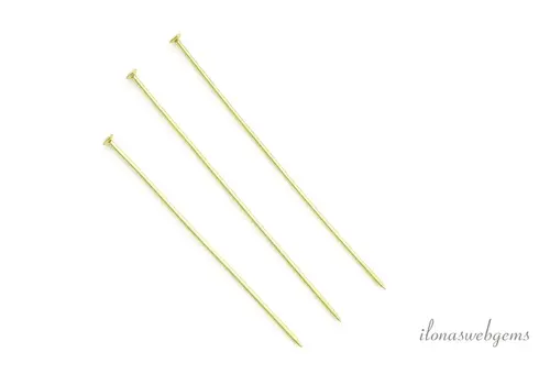 Premium gold plated head pin flat head approx. 0.5x30mm