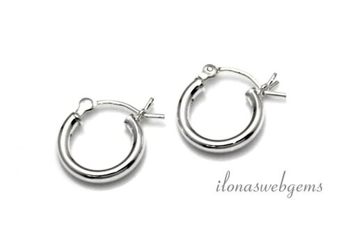 1 Paar silberplattierte Creolen 13x2mm