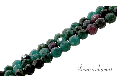 Chinese Ruby Zoisiet kralen blauw facet ca. 3mm
