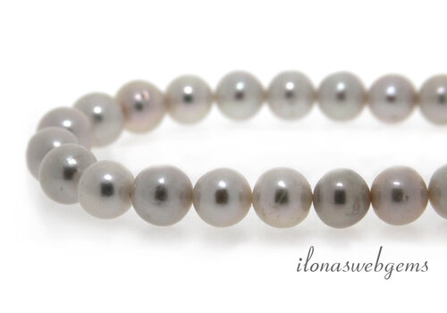 Süßwasserperlen, rund, weiß, ca. 11 mm