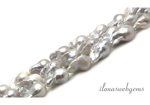 White baroque beads approx. 25x14mm