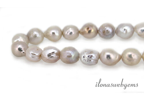 Süßwasserperlen, weiß, roh, ca. 11 mm