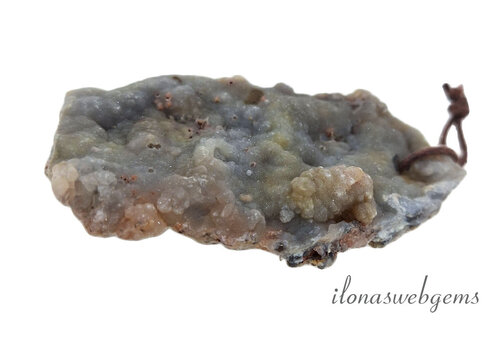 Druzy agaat hanger ca. 65x45mm