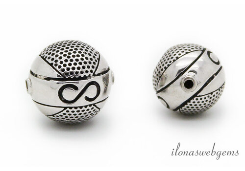 Sterling zilveren kraal ca. 14mm