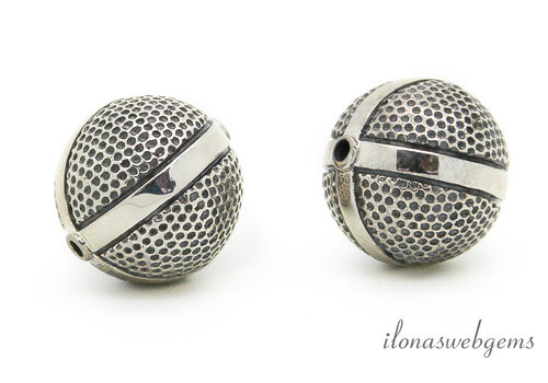 Sterling zilveren kraal ca. 12mm