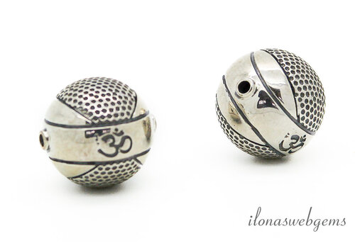 Sterling zilveren kraal ohm ca. 12mm