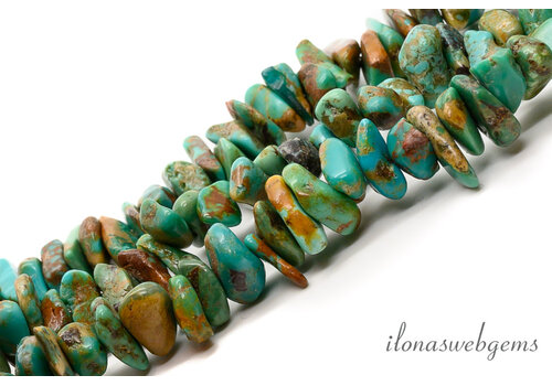 Türkisperlen, frei geformt, ca. 12 x 5 mm