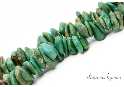 Turkoois kralen free form ca. 11x3mm