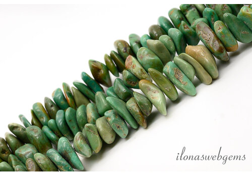 Türkisperlen, frei geformt, ca. 10 x 4 mm