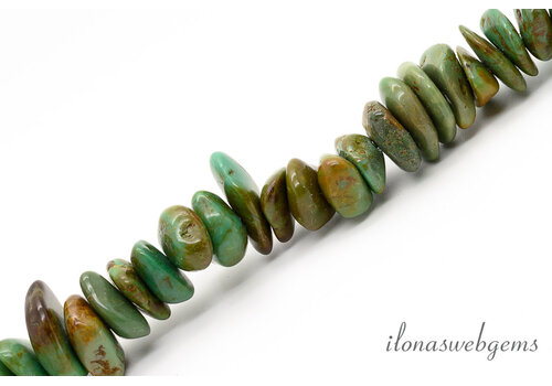Türkisperlen, frei geformt, ca. 12 x 4 mm