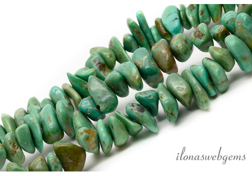 Türkisperlen, frei geformt, ca. 13 x 3 mm