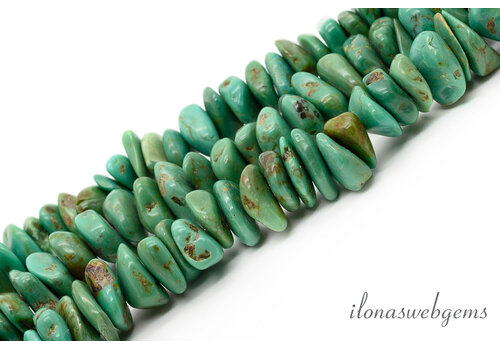 Türkisperlen, frei geformt, ca. 10 x 4 mm