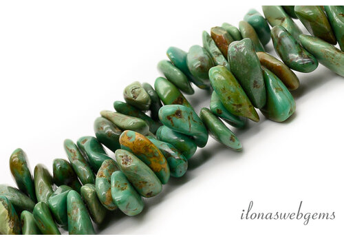 Freiformige Türkisperlen, ca. 18 x 5 mm