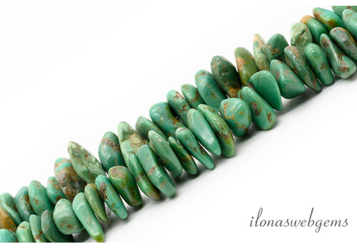 Türkisperlen, frei geformt, ca. 12 x 3 mm
