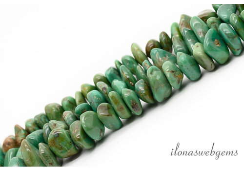 Türkisperlen, frei geformt, ca. 8 x 3 mm