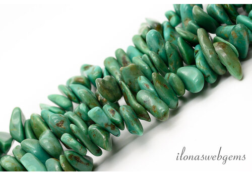Türkisperlen, frei geformt, ca. 15 x 4 mm