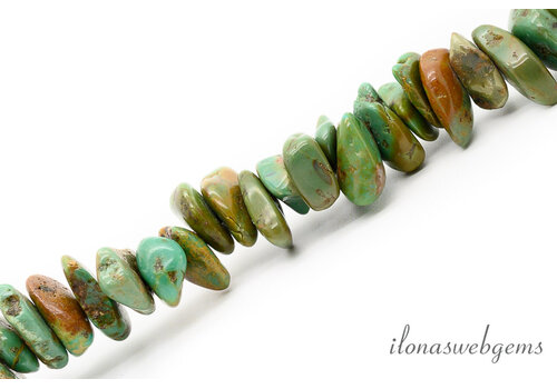 Türkisperlen, frei geformt, ca. 14 x 4 mm