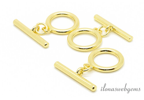 Premium gold plated toggle clasp approx. 13.5mm