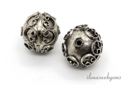 Sterling zilveren kraal ca. 21x20mm