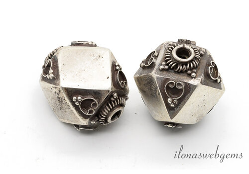 Sterlingsilberperle, ca. 22 x 16 mm