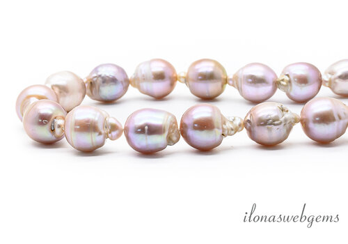 Baroque pearls lilac approx. 15x10mm