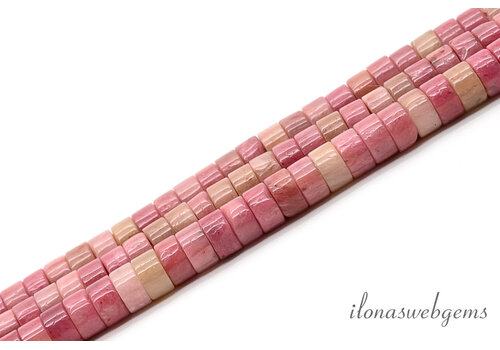 Rhodonit-Heishi-Perlen, ca. 4 x 3 mm