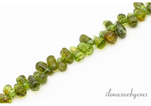 Peridot drop beads approx. 6x4mm