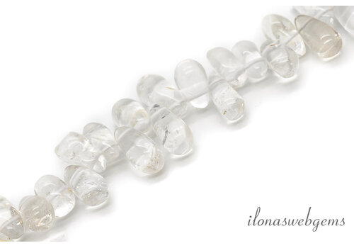 Tropfenförmige Bergkristallperlen, ca. 8 x 6 mm