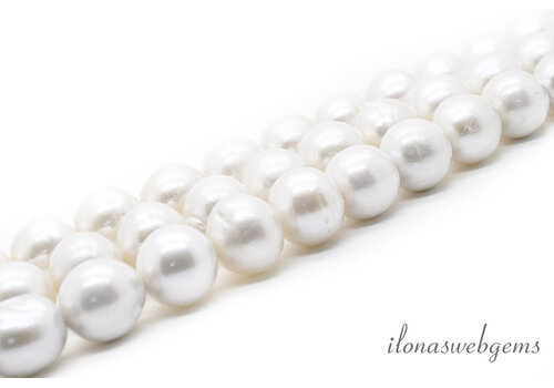 Zoetwaterparels rond wit ca. 14mm