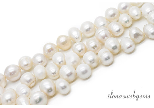 Zoetwaterparels druppel wit ca. 12x8mm