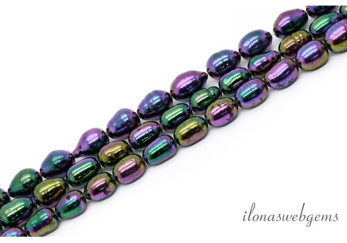 Peacock parels ca. 8x6mm