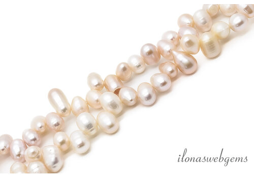 Freshwater salmon pearls approx. 8x6mm