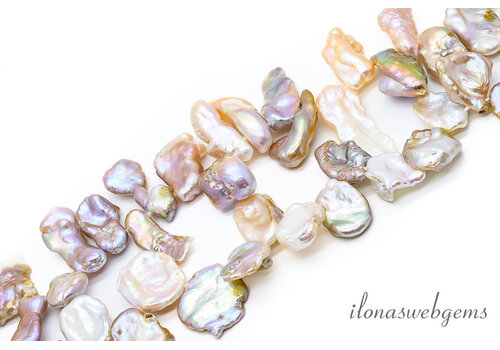 Petal keshi parels lila ca. 19x11x4mm