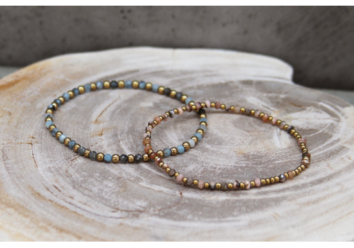Apatiet en Rhodochrosiet armbandje met Hematiet waarde €45,-