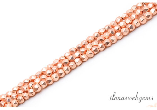 Hematiet kralen rose goud facet rond ca. 2.5mm