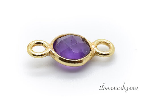 Vermeil connector met Amethist ca. 12x6x3mm