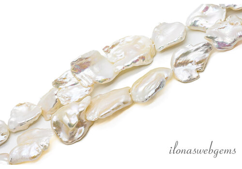 Keshi Parels wit ca. 22x17x5mm